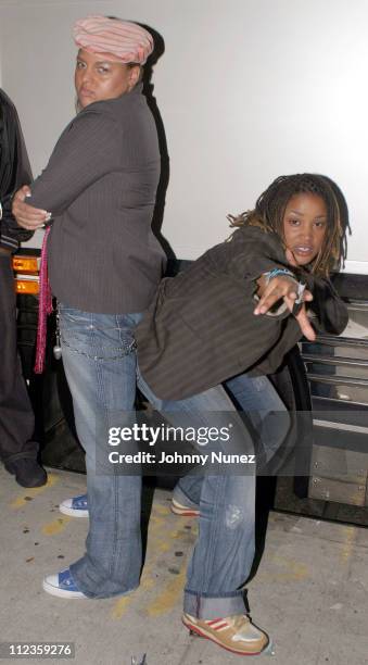 Floetry's Natalie Stewart and Marsha Ambrosius during Floetry After Their S.O.B.'s Performance - October 30, 2003 at S.O.B.'s in New York City, New...