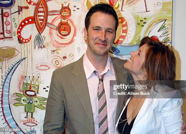 Brady Smith and Tiffani-Amber Thiessen during Brady Smith Art Show - December 1, 2005 at 112 W 9th St in Los Angeles, California, United States.