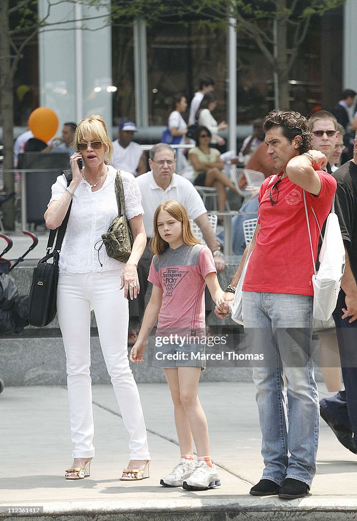 Melanie Griffith, Stella Banderas and Antonio Banderas Sighting in New York City - June 29, 2006