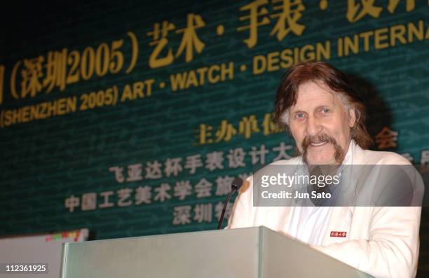Luigi Colani during Luigi Colani Makes a Speech for China Art-Watch at the Design International Top Forum at Shenzhen Special Zone Daily Building in...