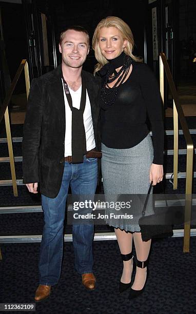 Ronan Keating and wife Yvonne during George Michael's "A Different Story" Gala London Screening - Inside at Curzon Mayfair in London, Great Britain.