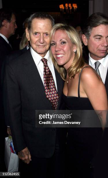 Tony Randall and Heather Harlan, Benefit Chairmen during American Cancer Society Benefit at 21 in New York City, New York, United States.