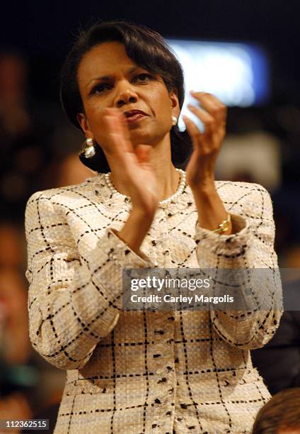 National Security Advisor Condoleezza Rice during 2004 Republican National Convention - Day 4 - Inside at Madison Square Garden in New York City, New...