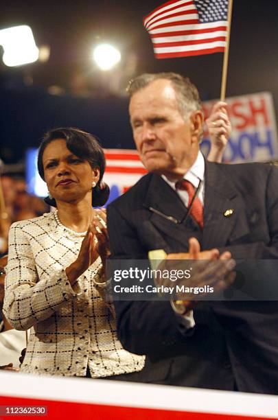 National Security Advisor Condoleezza Rice and George H. W. Bush