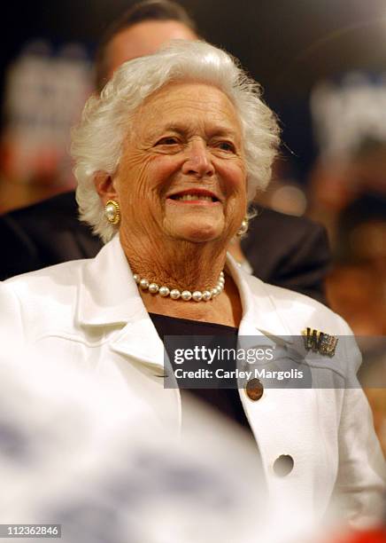 Barbara Bush during 2004 Republican National Convention - Day 4 - Inside at Madison Square Garden in New York City, New York, United States.