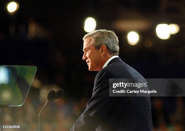 President George W. Bush during 2004 Republican National Convention - Day 4 - Inside at Madison Square Garden in New York City, New York, United...