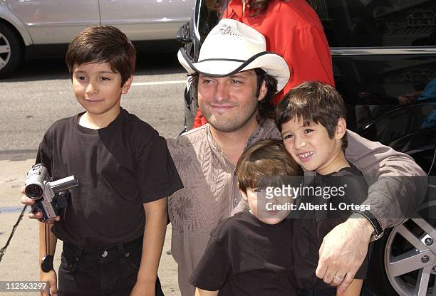 Robert Rodriguez and sons during "Spy Kids 2: The Island Of Lost Dreams" Premiere at Grauman's Chinese Theatre in Hollywood, California, United...