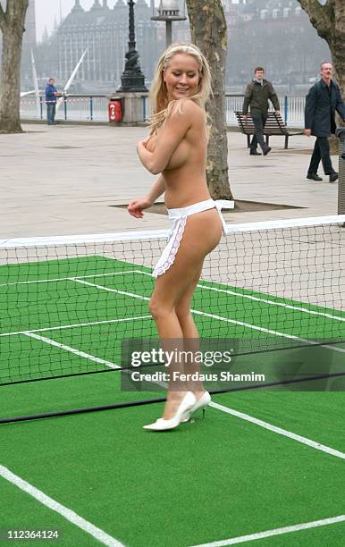 Anna Taverner during Sega's Virtua Tennis 3 Launch - Photocall at Queens Walk in London, Great Britain.