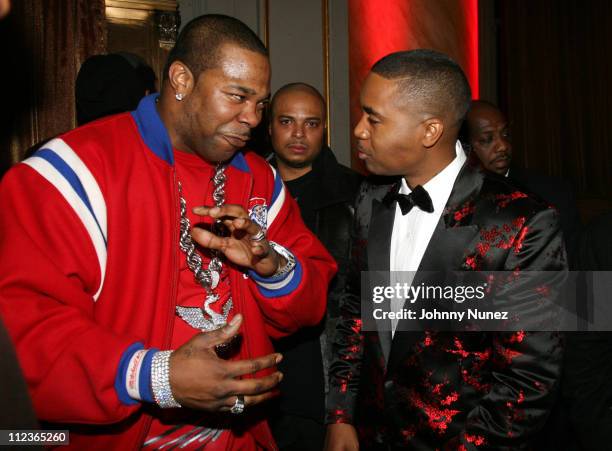 Busta Rhymes and Nas during Nas Celebrates His New Album "Hip Hop is Dead" At His Black & White Ball - December 18, 2006 at Capital in New York City,...