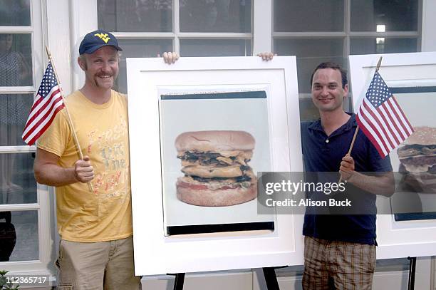 Jeff Vespa and Morgan Spurlock during Morgan Spurlock and Jeff Vespa host All American 4th of July BBQ and Private Showing of "Eat Me" Photographs by...