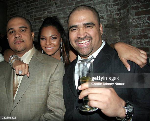 Ashanti , Irv Gotti and Chris Gotti during Ashanti's album release party at Rhone in New York.