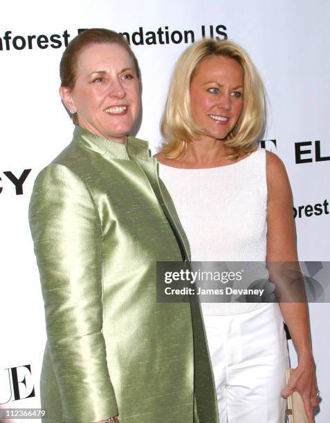 Linda Allard and Muffie Potter Aston during Vogue and Ellen Tracy Throw Party to Benefit the Rainforest Foundation - U.S. At The Boat House in...