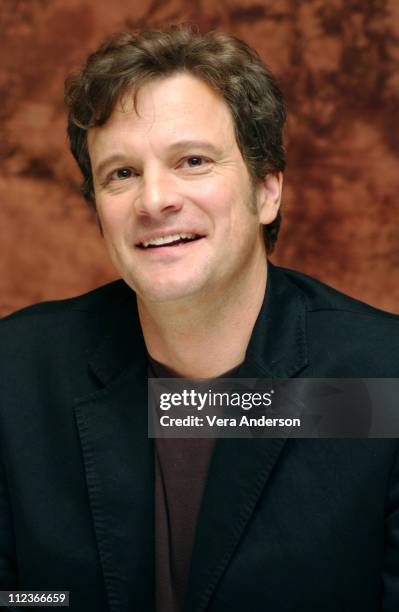 Colin Firth during "Girl with a Pearl Earring" Press Conference with Scarlett Johansson and Colin Firth at Regent Beverly Wilshire Hotel in Beverly...