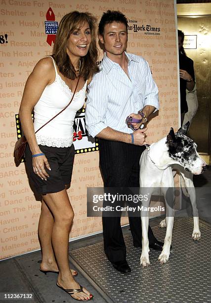 Jacob Young and guest during Broadway Barks 8 at Shubert Alley in New York City, New York, United States.