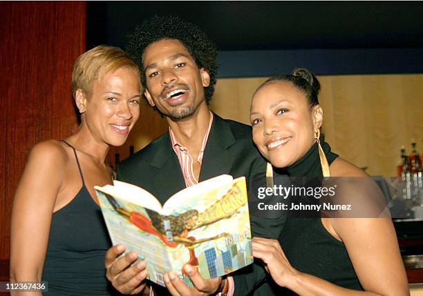 Tonya Lewis Lee, Toure and Lynn Whitfield during "Soul City" Book Launch at Lotus in New York City, New York, United States.
