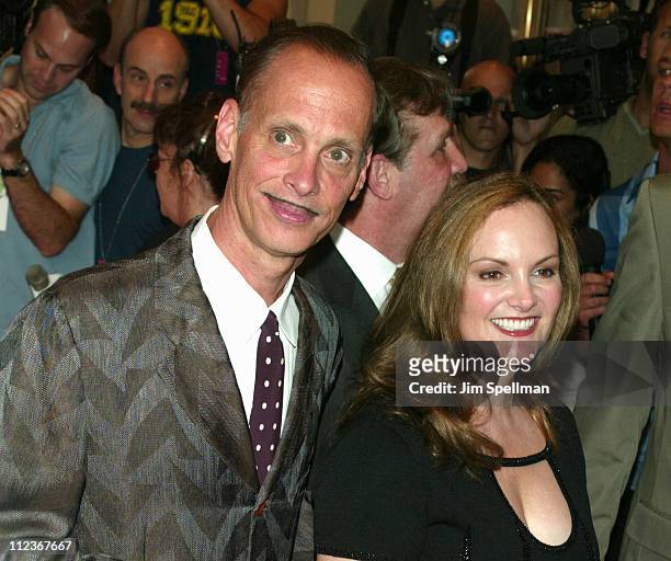 John Waters, writer/director of original film, & Patricia Hearst attend of the opening of 'Hairspray' on Broadway, New York,