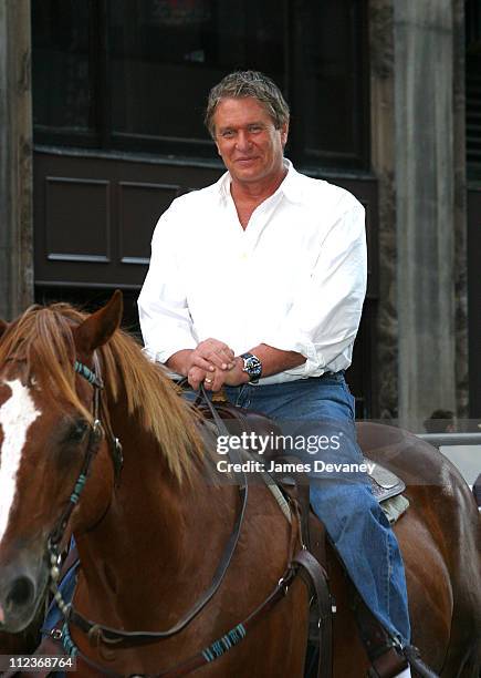 Tom Berenger during Tom Berenger and Burt Reynolds Wrangle Cattle in Times Square to Promote "Johnson County War" at Times Square in New York City,...