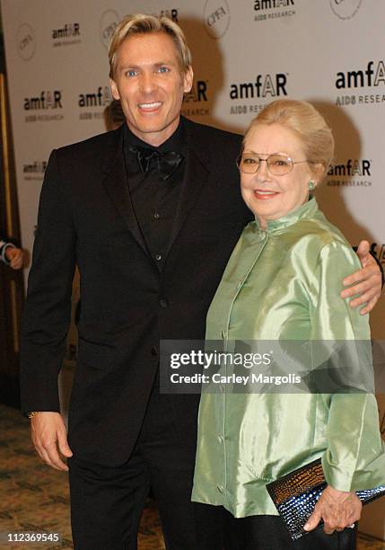 Sam Champion and Dr. Mathilde Krim, amfAR's founding chairman and chairman of the board