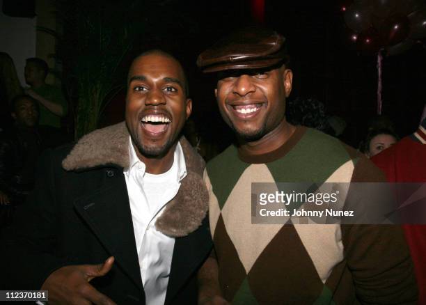 Kanye West and Talib Kweli during John Legend's 28th Birthday Party at Stereo in New York City at Stereo in New York City, New York, United States.