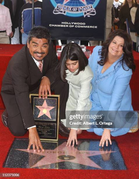 George Lopez, daughter Mayan and wife Anna Lopez during Comedian George Lopez Honored with a Star on the Hollywood Walk of Fame at 6801 Hollywood...