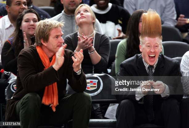 Matthew Modine and Bello Nock during Celebrities Attend Philadelphia 76ers vs New York Knicks Game - April 4, 2007 at Madison Square Garden in New...