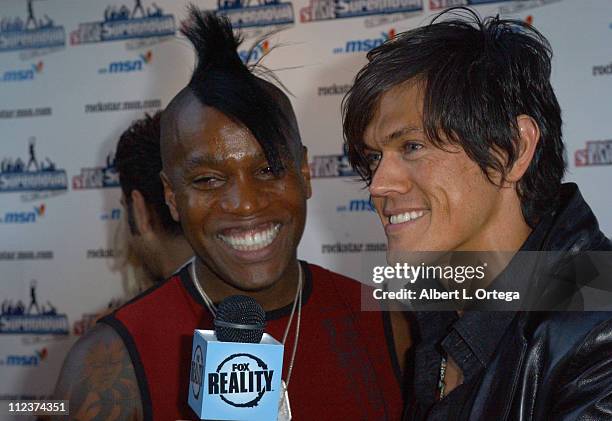 Ty Taylor and MiG Ayesa during "Rockstar: Supernova Season 2" Premiere Party at The Roxy in Los Angeles, California, United States.