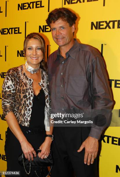 Michael Waltrip and wife Buffy during 2004 Nascar Nextel Cup Series Champion's Celebration at Marquee in New York City, New York, United States.