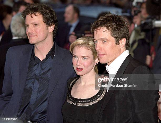 Colin Firth, Rene Zellweger and Hugh Grant during "Bridget Jones's Diary" UK Premiere at Empire London in London, Great Britain.