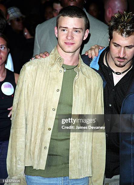 Justin Timberlake and Joey Fatone during Michael Jackson's 30th Anniversary Celebration at Madison Square Garden - Arrivals at Madison Square Garden...