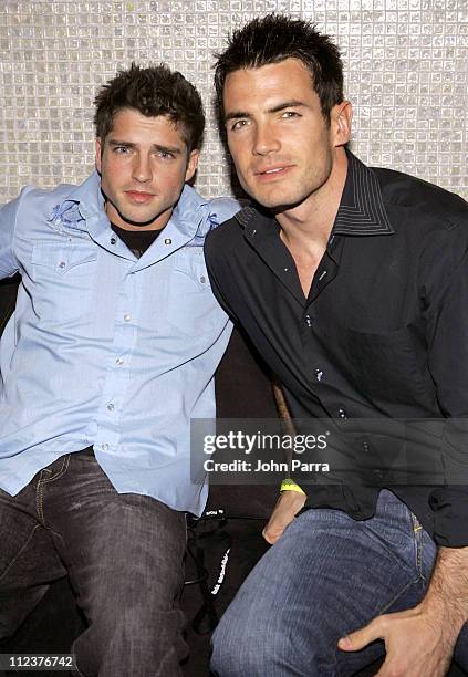 Scott Bailey and Aiden Turner during 2005 Hottest Hunks of Daytime Calendar at Lotus Ultra Lounge in Tampa, FL, United States.