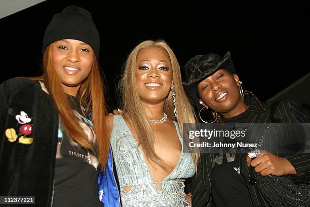 Ciara, Trina and Missy Elliot during Trina's Exotic Jungle Birthday Party at Star Island Mansion in Miami, Florida, United States.