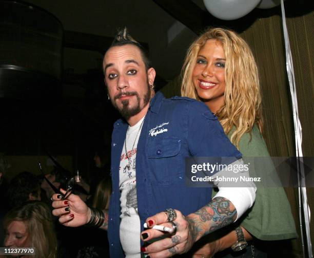 McLean and Samantha Cole during A.J. McLean of Backstreet Boys Birthday Party - January 9, 2007 at Marquee in New York City, New York, United States.