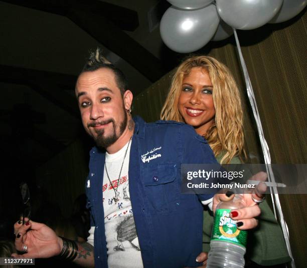 McLean and Samantha Cole during A.J. McLean of Backstreet Boys Birthday Party - January 9, 2007 at Marquee in New York City, New York, United States.