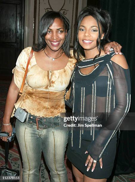 Ashanti & mother Tina Douglas during American Cancer Society's 2002 Dreamball at The Waldorf Astoria in New York City, New York, United States.