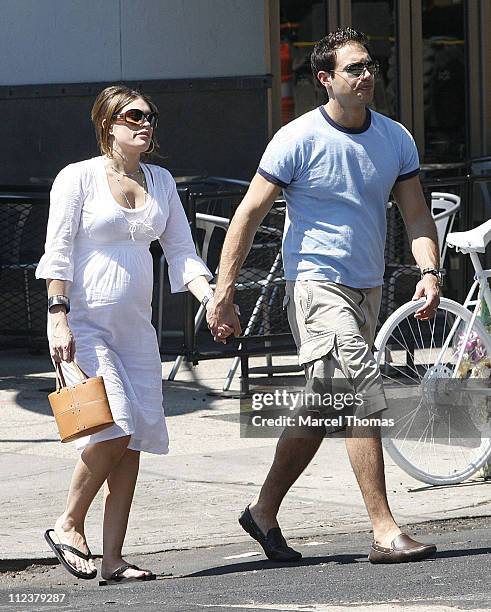 Kimberly Guilfoyle and husband Eric Villency during Kimberly Guilfoyle and Husband Eric Villency Sighting in Soho After Lunching at Bar Pitti...