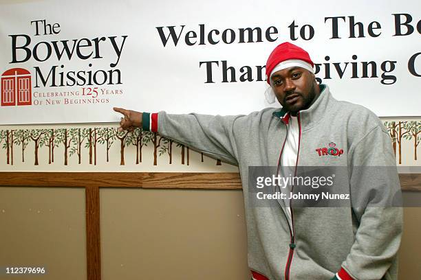 Ghostface Killah during Ghostface Gives Away Sleeping Bags To The Homeless at The Bowery Mission in New York City, New York, United States.
