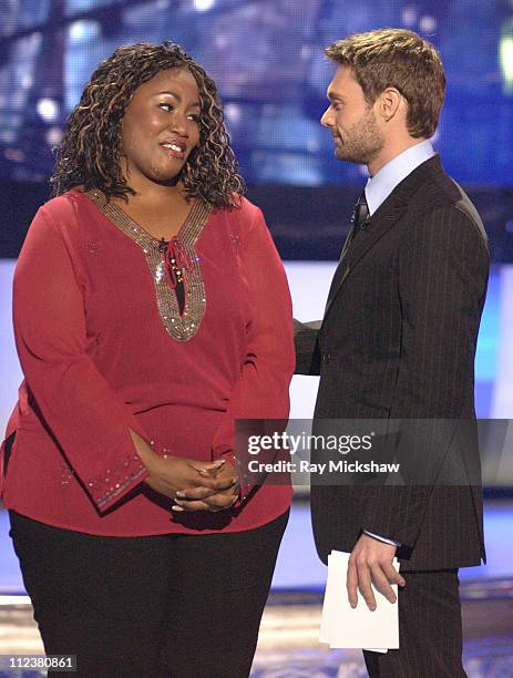 "American Idol" Season 5 -Top 9 Finalist, Mandisa from Antioch, Tennessee and Ryan Seacrest, host *EXCLUSIVE*