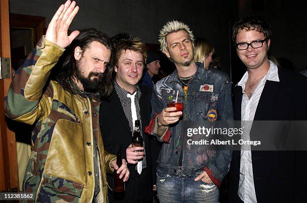 Rob Zombie, Chris Hardwick, Spider, Rainn Wilson during "House of 1000 Corpses " - After Party at Las Palmas Night Club in Hollywood, California,...