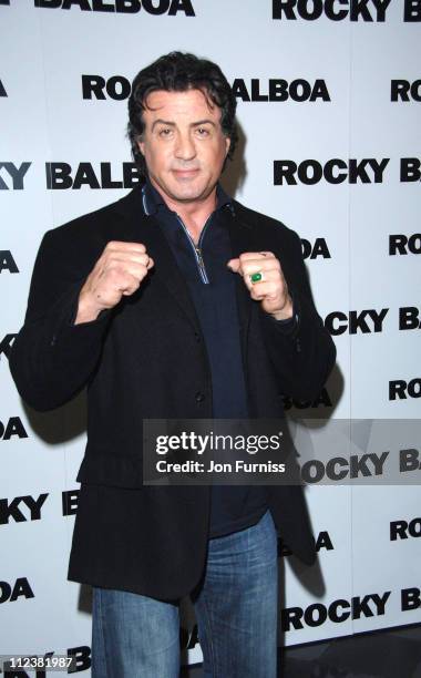 Sylvester Stallone during "Rocky Balboa" - London Premiere - Inside Arrivals at Vue West End in London, United Kingdom.