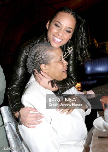 Alicia Keys and grandmother Vergil DiSalvatore during Hennessy Paradis Hosts An Intimate Dinner Celebrating "The Diary Of Alicia Keys" Album Release...