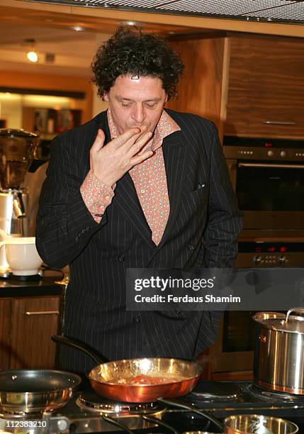 Marco Pierre White during Marco Pierre White Launches "The White Heat Cookery Collection" London Photocall at Harrods in London, Great Britain.