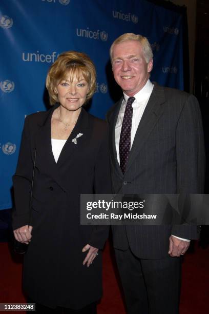 Jane Curtin and husband Patrick Lynch during UNICEF Goodwill Gala Celebrating 50 Years of Celebrity Goodwill Ambassadors - Red Carpet at The Beverly...