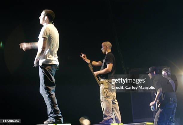 Chester Bennington, Phoenix, Mike Shinoda and Brad Delson of Linkin Park