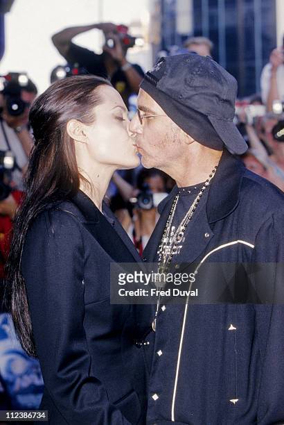 Angelina Jolie and Billy Bob Thornton during 'Tomb Raider' London Premiere at Leicester Square in London, Great Britain.