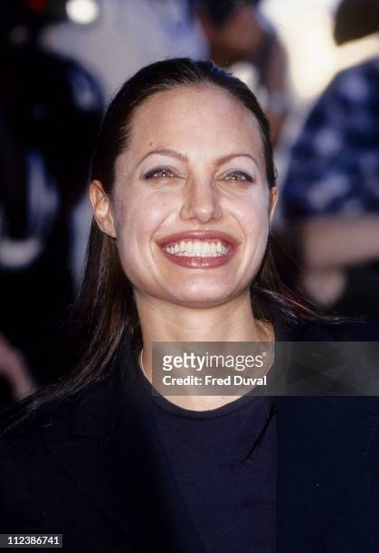 Angelina Jolie during 'Tomb Raider' London Premiere at Leicester Square in London, Great Britain.