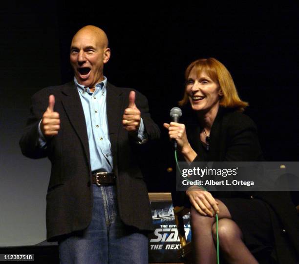 Patrick Stewart & Gates McFadden during 15th Anniversary of "Star Trek: The Next Generation" Convention Day 2 at Pasadena Civic Auditorium in...