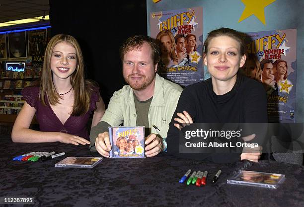 Michelle Trachtenberg, Joss Whedon and Amber Benson