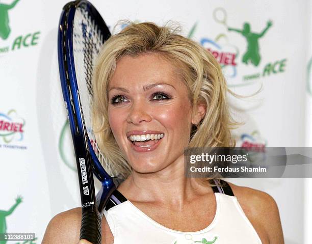 Nell McAndrew during Ariel Tennis Ace London Launch and Photocall at David Lloyd Leisure Centre, Hounslow in London, Great Britain.