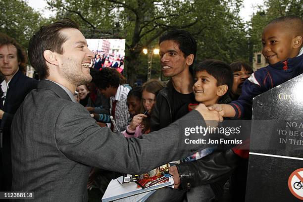 Tobey Maguire during "Spider-Man 3" London Premiere - Inside Arrivals at Odeon Leicester Square in London, United Kingdom.