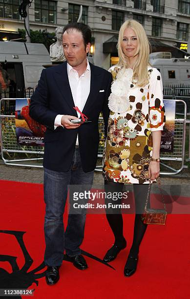 Matthew Vaughn and Claudia Schiffer during "Spider-Man 3" London Premiere - Inside Arrivals at Odeon Leicester Square in London, United Kingdom.